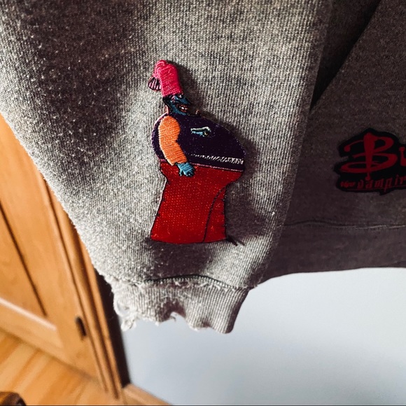 Gray patch zip up sweatshirt - Picture 8 of 13